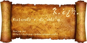 Kulcsár Ádám névjegykártya