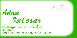 adam kulcsar business card